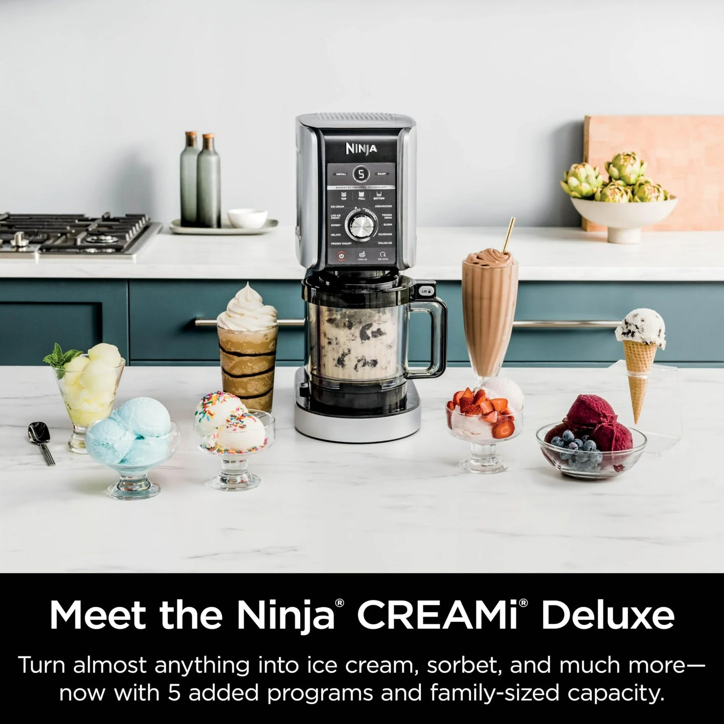 Ninja CREAMi Deluxe 11-in-1 XL Ice Cream Maker, Silver (NC501)